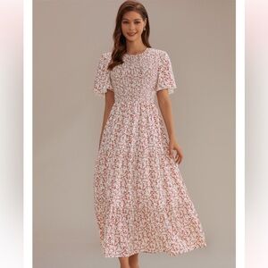 Brand new mauve floral print maxi dress size large